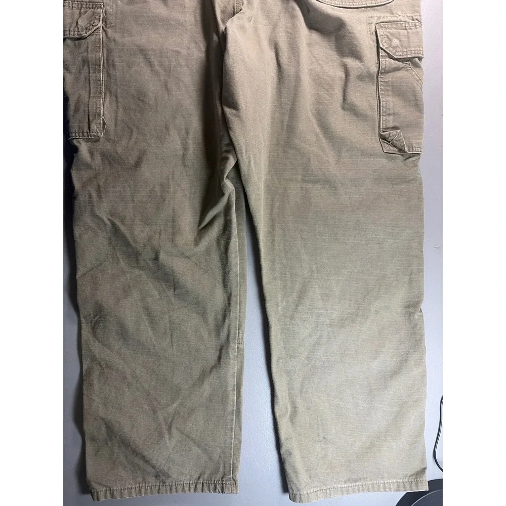 Wrangler RIGGS Workwear Cargo Pants Mens 42x32 Brown Ripstop Relaxed Fit 3W060BR